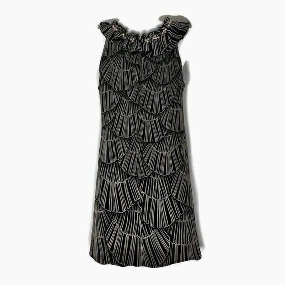 Donna Ricco New York Silk Shift Dress Womens Size 4  Beaded Neck - Picture 5 of 10